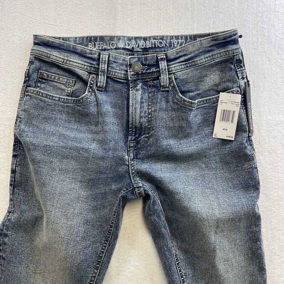 Buffalo David Bitton Jeans Men 30x30 Blue Max-X Fade Slim Stretch Preppy Denim - Picture 2 of 11